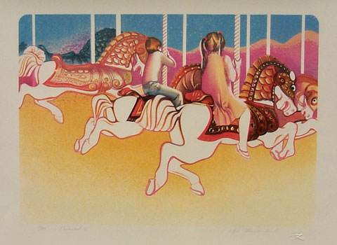 Carousel #2 - Lithograph by Olga Kornavitch-Tomlinson