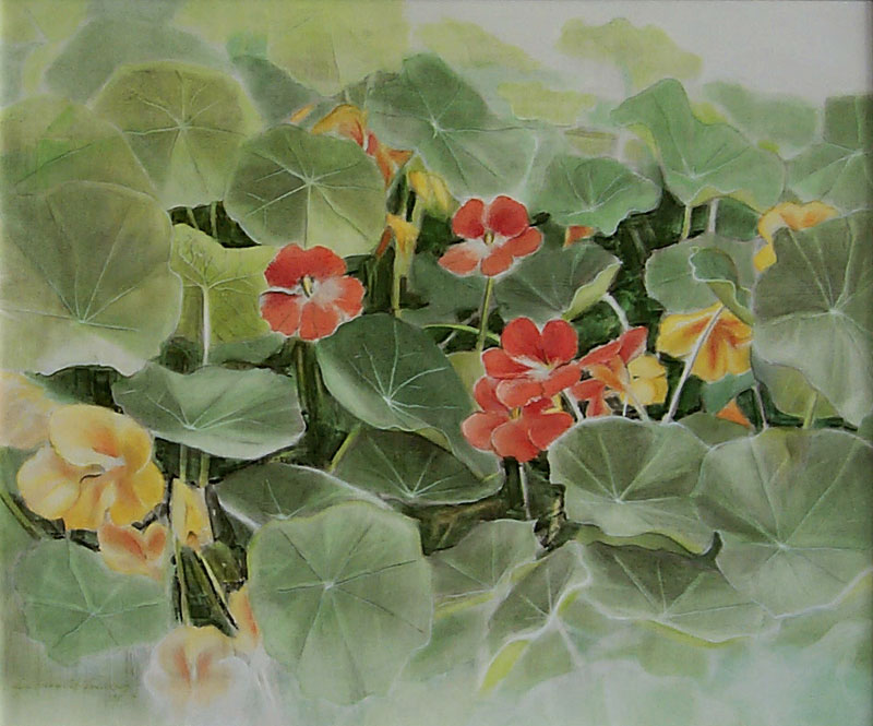 Summer Garden - Oil Painting by Olga Kornavitch-Tomlinson