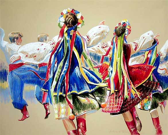 Spring Dance - Pastel by Olga Kornavitch-Tomlinson