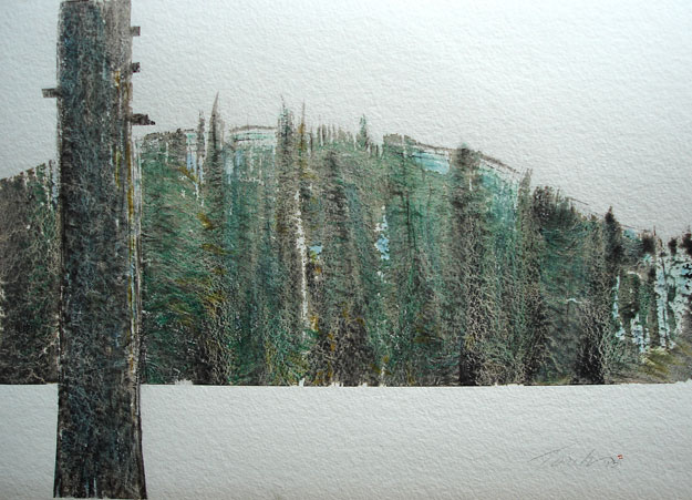 Hillside - March -  Watercolor by Roy Tomlinson